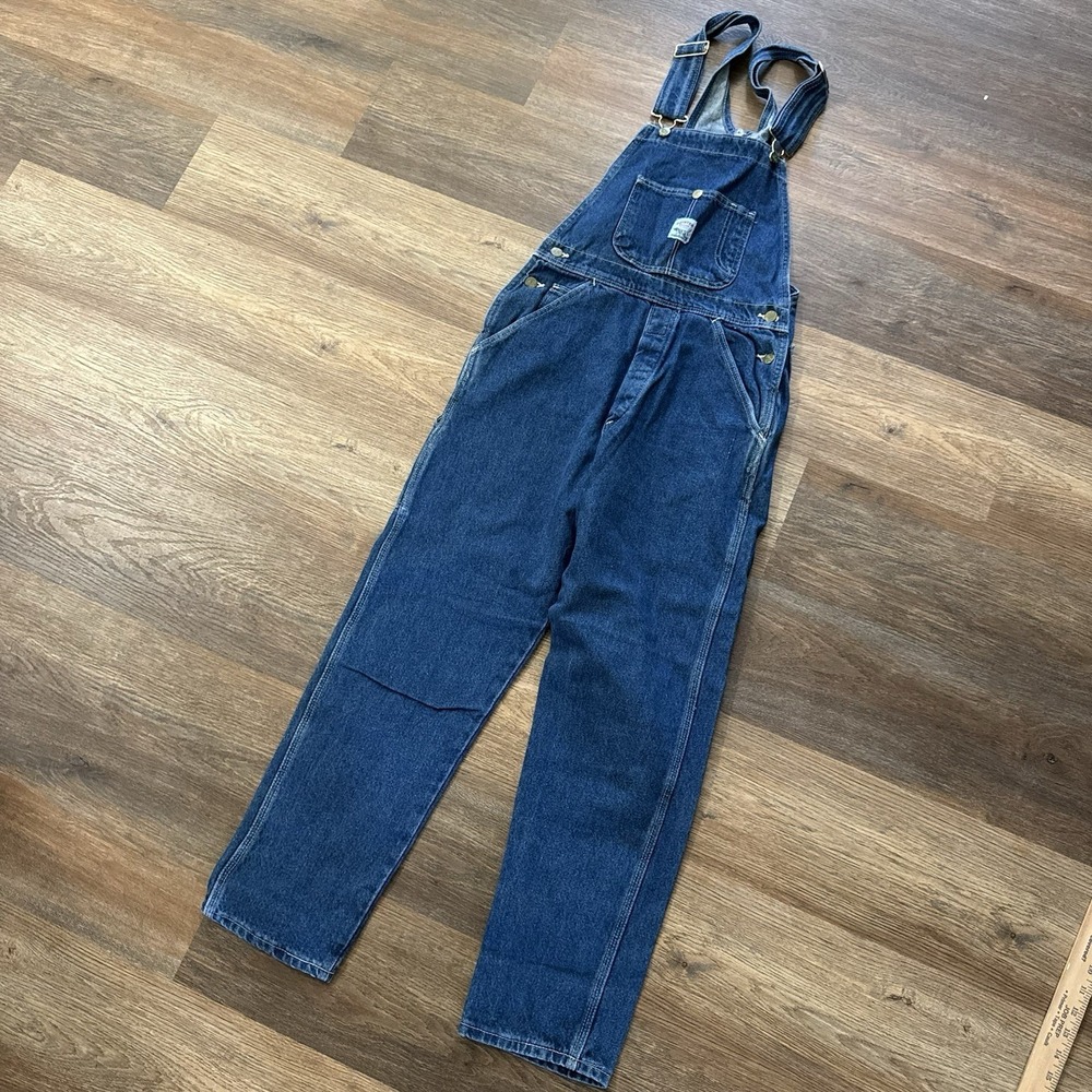 NWI Pointer Brand Bib Overalls Dark Denim Men's Sz 28 USA Farmer Country